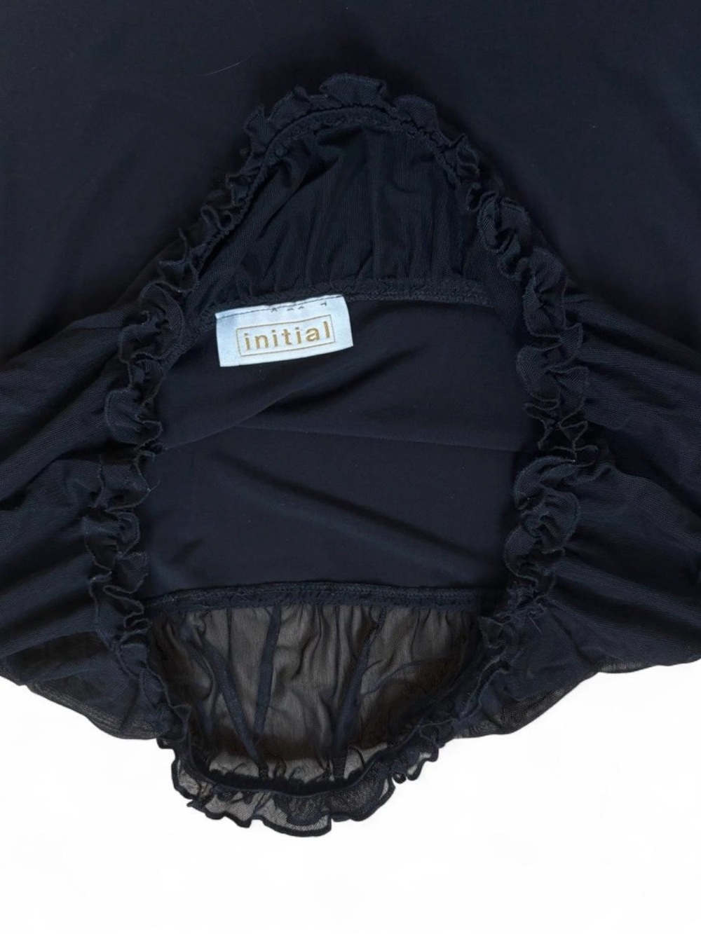 Off-Shoulder Ruffle Long Sleeve Top - Black - Picture 4 of 5